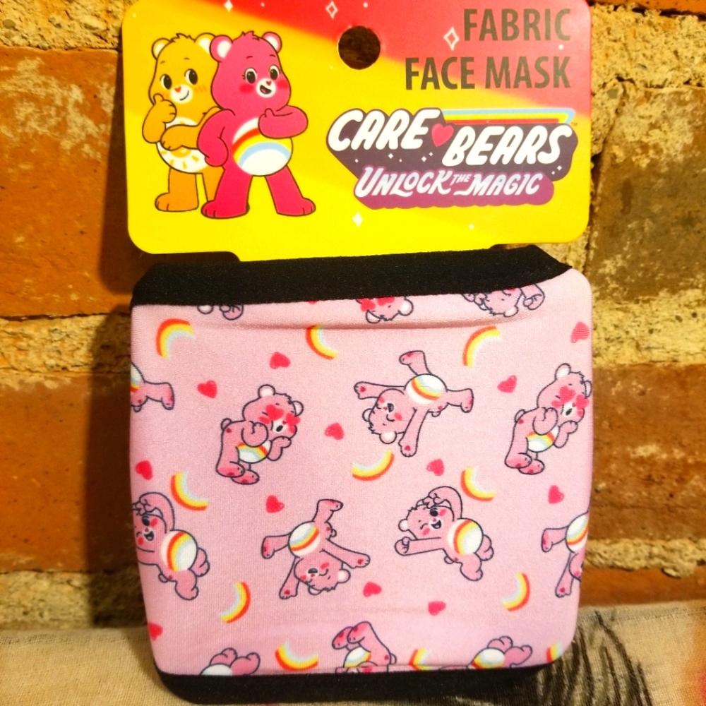 CARE BEARS KIDS FABRIC FACE MASK UNLOCK THE MAGIC PINK CHILDRENS GIRL CARTOON